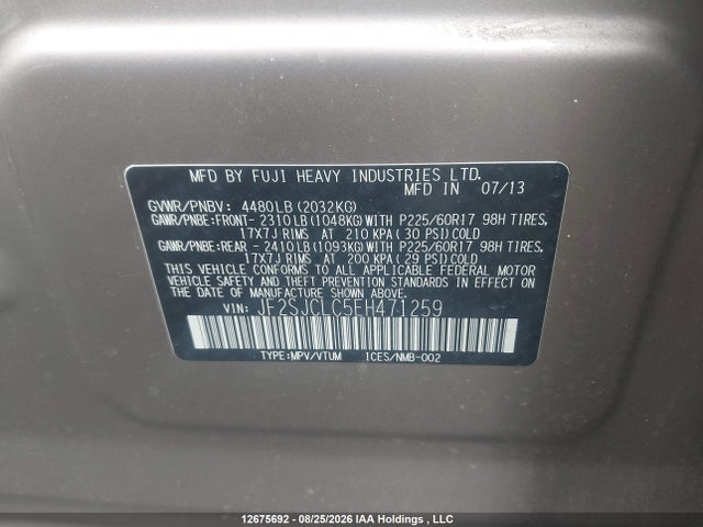 Продажа на аукционе авто 2014 Subaru Forester, vin: JF2SJCLC5EH471259, номер лота: 12675692