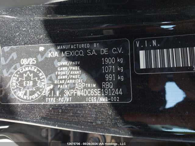 Aukcja sprzedaży 2025 Kia K4 Gt-line Turbo/gt-line Turbo Limited, vin: 3KPFW4DC6SE191244, numer aukcji: 12675706