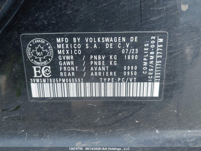 3VWSM7BU5PM060592 Volkswagen Jetta Comfortline