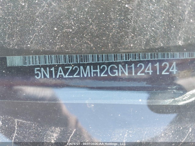 5N1AZ2MH2GN124124 Nissan Murano Platinum/sl/sv