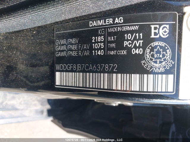 Продажа на аукционе авто 2012 Mercedes-benz C 350 4matic, vin: WDDGF8JB7CA637872, номер лота: 12675728