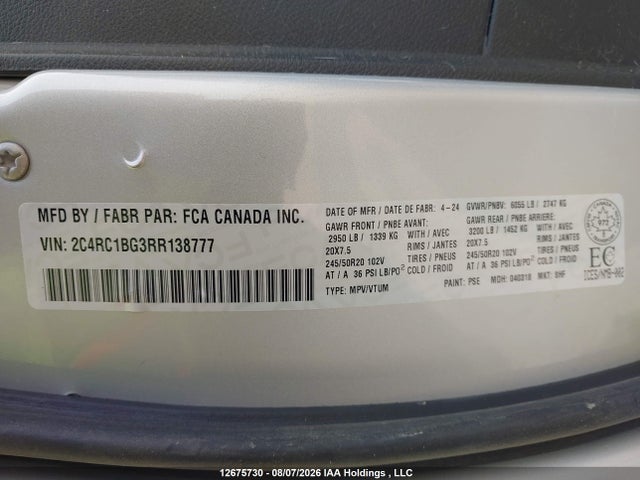Chrysler Pacifica Touring-l 2024 2C4RC1BG3RR138777 Image 9