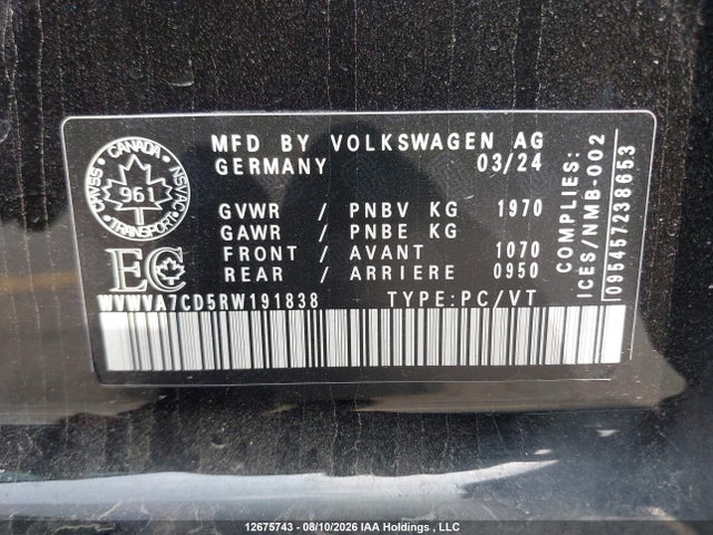 WVWVA7CD5RW191838 Volkswagen Gti Autobahn
