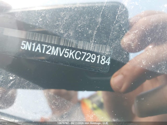 12675762 :رقم المزاد ، 5N1AT2MV5KC729184 vin ، 2019 Nissan Rogue S/sl/sv مزاد بيع