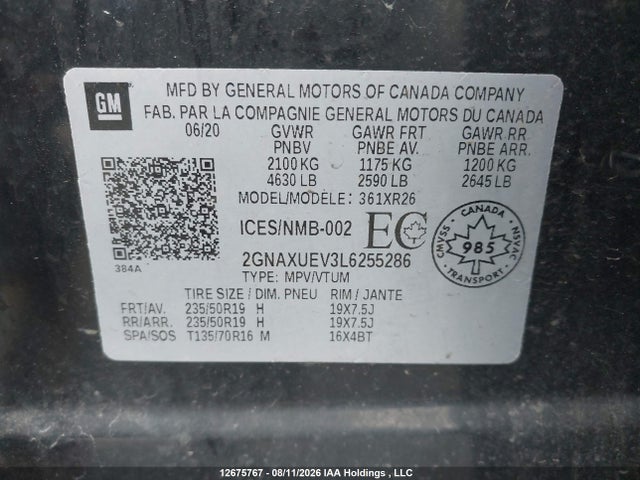 Chevrolet EQUINOX LT 2020 2GNAXUEV3L6255286 Image 19