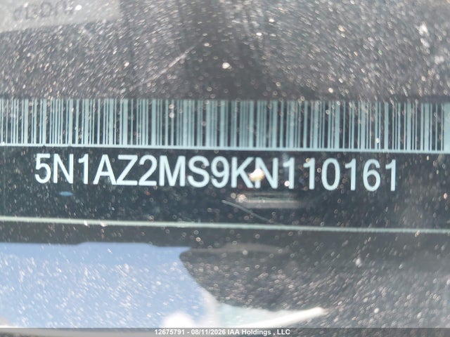 5N1AZ2MS9KN110161 Nissan Murano Platinum/sl/sv