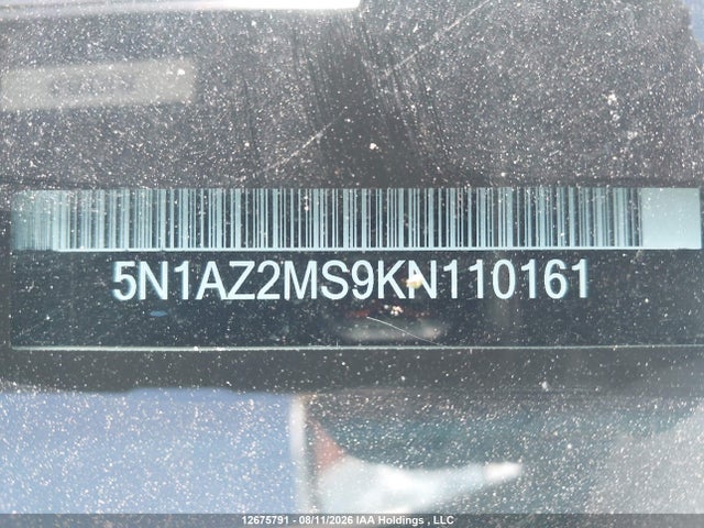 5N1AZ2MS9KN110161 Nissan Murano Platinum/sl/sv