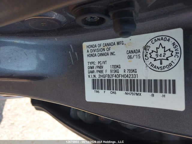 2HGFB2F40FH042331 Honda Civic
