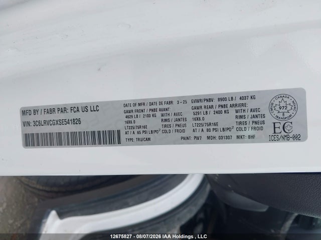 RAM Promaster 2500 High Roof 2025 3C6LRVCGXSE541826 Image 9