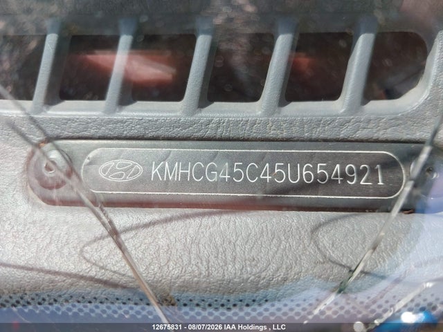2005 Hyundai Accent Gl მანქანა იყიდება აუქციონზე, vin: KMHCG45C45U654921, აუქციონის ნომერი: 12675831