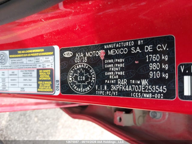 KIA FORTE LX 2018 3KPFK4A70JE253545 Image 19