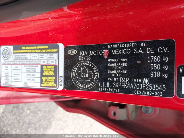 KIA FORTE LX 2018 3KPFK4A70JE253545 Image 9