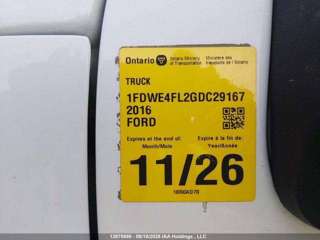 Ford Econoline E450 Super Duty Cutwy Van 2016 1FDWE4FL2GDC29167 Image 13
