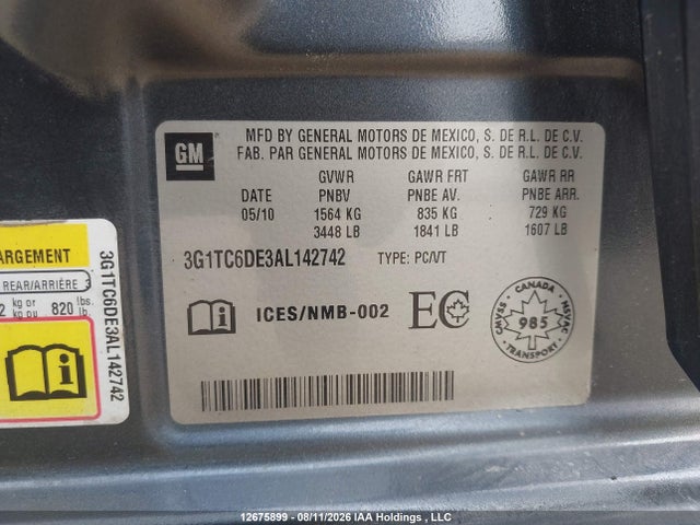 Продаж на аукціоні авто 2010 Chevrolet Aveo Lt, vin: 3G1TC6DE3AL142742, номер лоту: 12675899