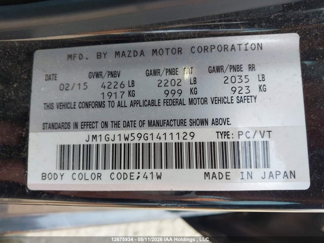 JM1GJ1W59G1411129 Mazda MAZDA6
