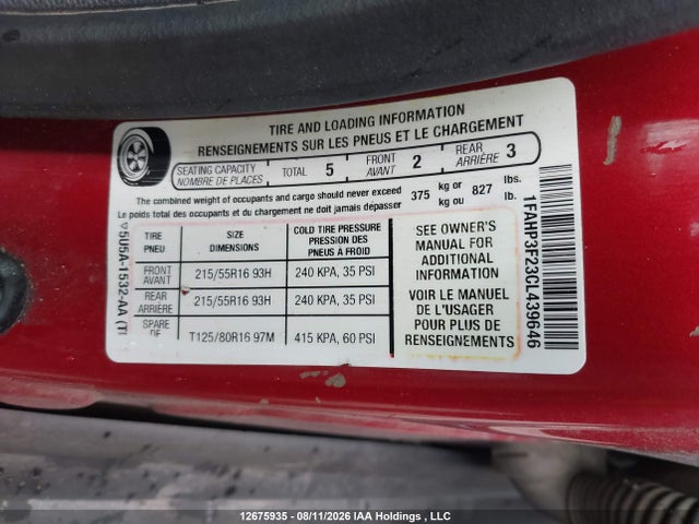 Продажа на аукционе авто 2012 Ford Focus Se, vin: 1FAHP3F23CL439646, номер лота: 12675935