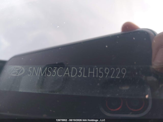 12675952 :رقم المزاد ، 5NMS3CAD3LH159229 vin ، 2020 Hyundai Santa Fe Sel/sel Plus مزاد بيع
