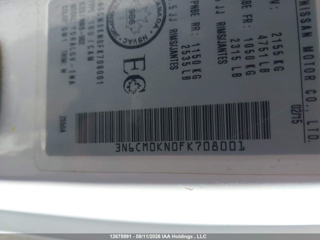 Nissan NV200 2015 3N6CM0KN0FK708001 Image 9