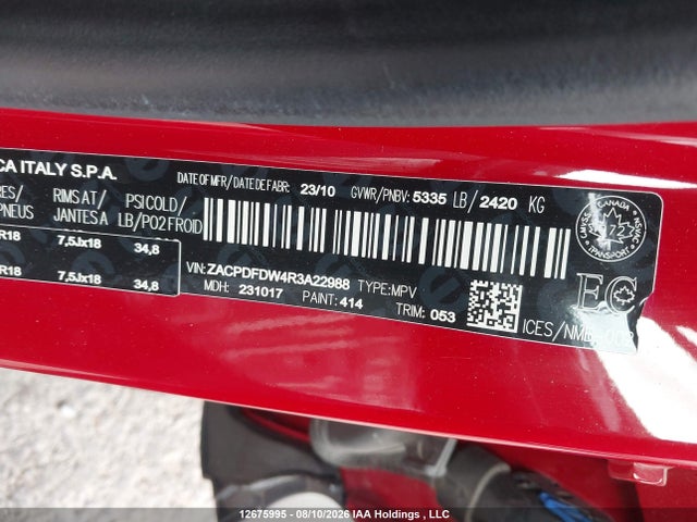 Aukcja sprzedaży 2024 Dodge Hornet R/t Plus, vin: ZACPDFDW4R3A22988, numer aukcji: 12675995