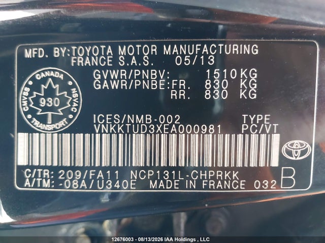 Toyota YARIS LE 2014 VNKKTUD3XEA000981 Image 18