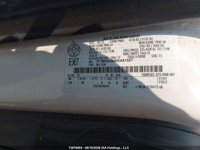 Ford Transit T-250 2025 1FTBR3U84SKA81527 Image 9