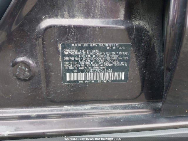 12676055 :رقم المزاد ، JF2GPAKC2D2871744 vin ، 2013 Subaru Xv Crosstrek Limited Package مزاد بيع