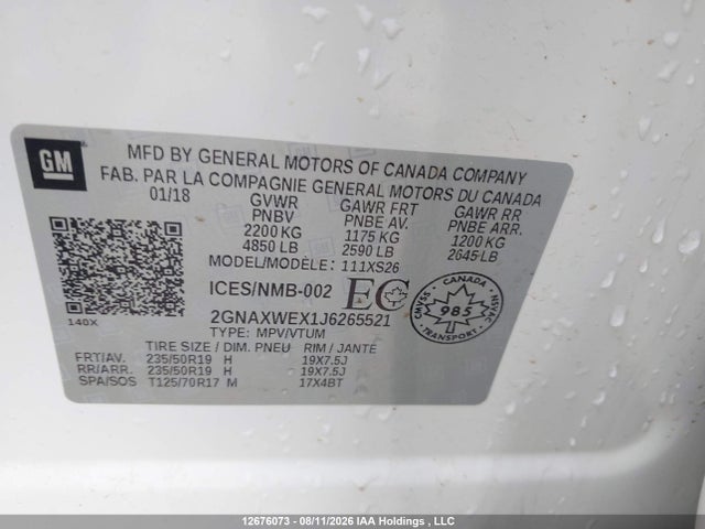 Chevrolet Equinox Premier 2018 2GNAXWEX1J6265521 Image 19