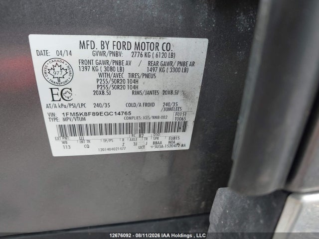 Ford Explorer 2014 1FM5K8F89EGC14765 Image 18