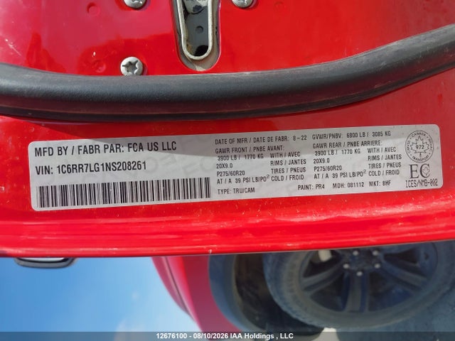 RAM 1500 Classic Slt 2022 1C6RR7LG1NS208261 Image 19