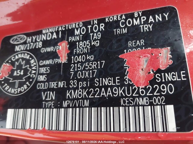 Hyundai Kona Sel 2019 KM8K22AA9KU262290 Image 9