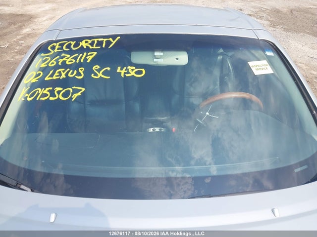 12676117 :رقم المزاد ، JTHFN48Y220015307 vin ، 2002 Lexus Sc 430 مزاد بيع