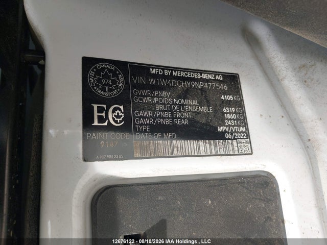 W1W4DCHY9NP477546 Mercedes-Benz Sprinter 2500