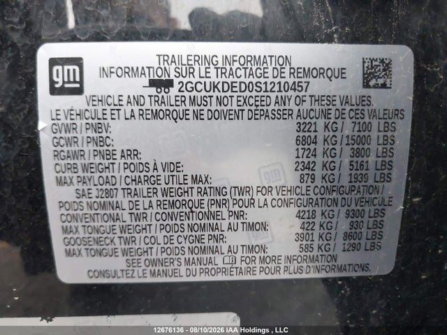 Chevrolet Silverado K1500 Lt 2025 2GCUKDED0S1210457 Image 9