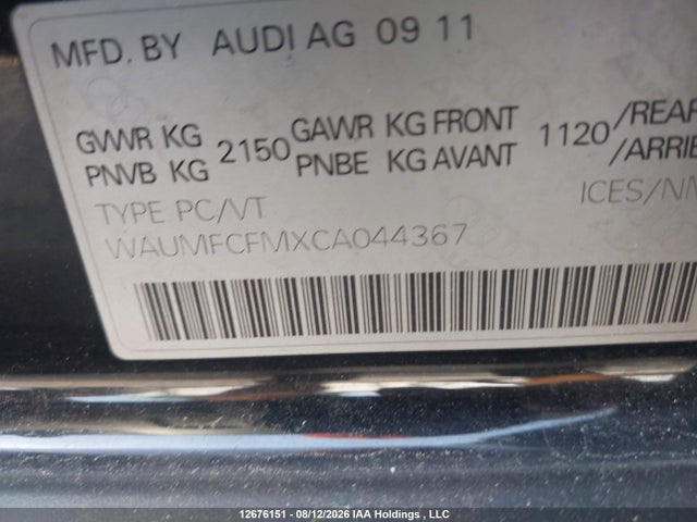 Продажа на аукционе авто 2012 Audi A3 2.0t Progressiv, vin: WAUMFCFMXCA044367, номер лота: 12676151