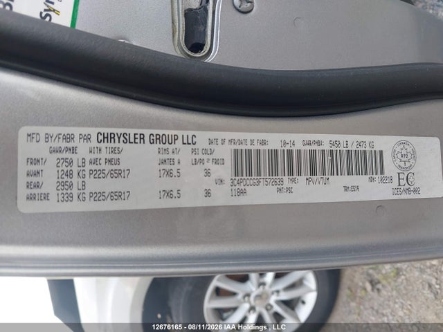 Aukcja sprzedaży 2015 Dodge Journey Sxt/limited, vin: 3C4PDCCG3FT572639, numer aukcji: 12676165