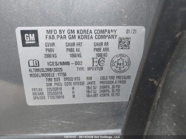 Chevrolet Trailblazer Rs 2021 KL79MUSL2MB139225 Image 9