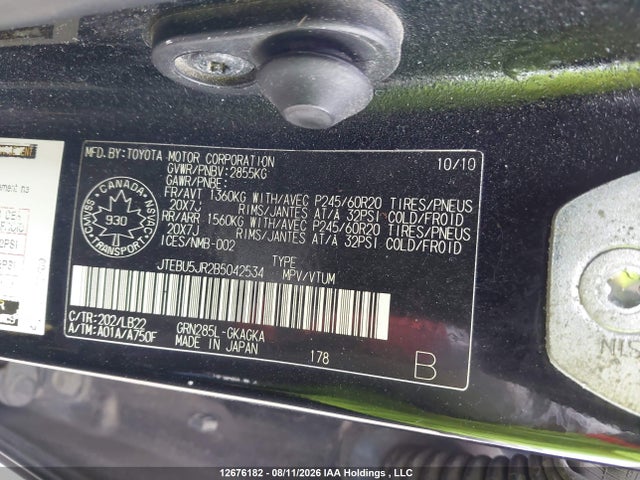 Продажа на аукционе авто 2011 Toyota 4runner Sr5/limited/trail, vin: JTEBU5JR2B5042534, номер лота: 12676182