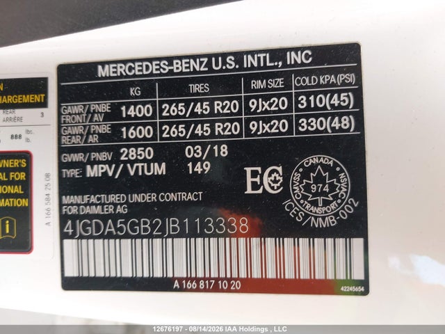 Mercedes-Benz GLE-Class 2018 4JGDA5GB2JB113338 Image 19