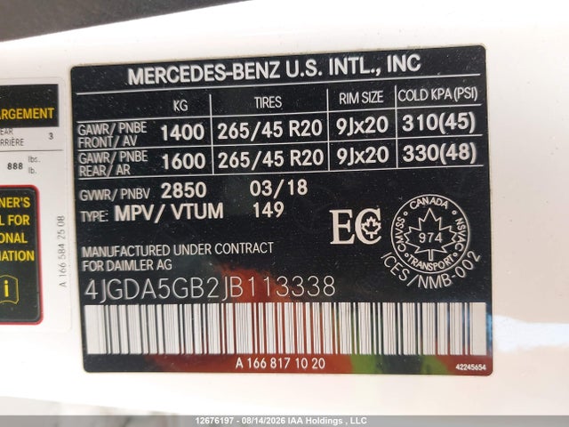 Mercedes-Benz GLE-Class 2018 4JGDA5GB2JB113338 Image 9