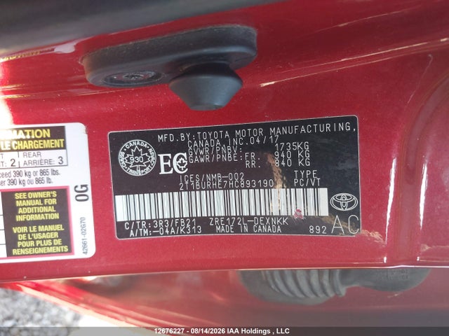 Toyota Corolla 2017 2T1BURHE7HC893190 Image 9