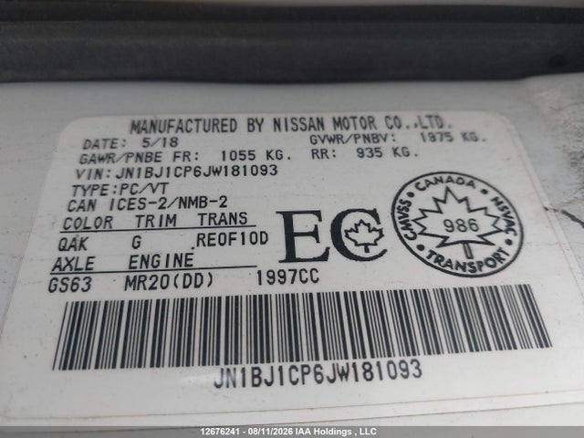 Aukcja sprzedaży 2018 Nissan Qashqai S/sv, vin: JN1BJ1CP6JW181093, numer aukcji: 12676241