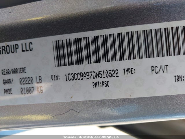 12639545 :رقم المزاد ، 1C3CCBAB7DN510522 vin ، 2013 Chrysler 200 Lx مزاد بيع