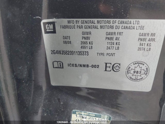 Продаж на аукціоні авто 2009 Buick Allure Cxl, vin: 2G4WJ582091135373, номер лоту: 12628445