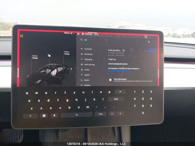 Tesla Model 3 Long Range 2022 5YJ3E1EBXNF244892 Image 7