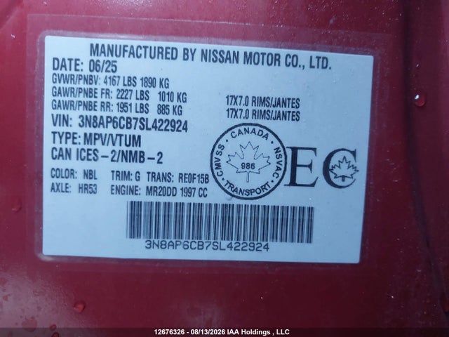 Nissan Kicks 2025 3N8AP6CB7SL422924 Image 9