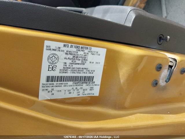 Продаж на аукціоні авто 2009 Ford Focus Se, vin: 1FAHP35N99W187209, номер лоту: 12676365