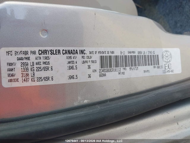 Продаж на аукціоні авто 2012 Dodge Grand Caravan Se/sxt, vin: 2C4RDGBG9CR101112, номер лоту: 12676441