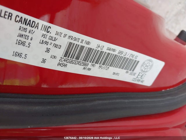 Продаж на аукціоні авто 2013 Dodge Grand Caravan Se, vin: 2C4RDGBG5DR529860, номер лоту: 12676442
