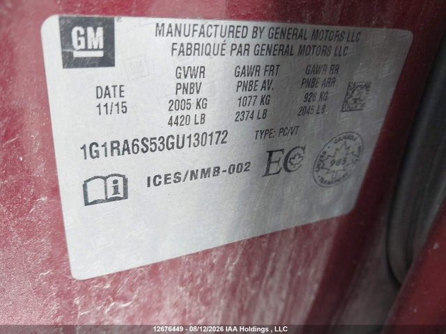 Chevrolet VOLT LT 2016 1G1RA6S53GU130172 Image 18