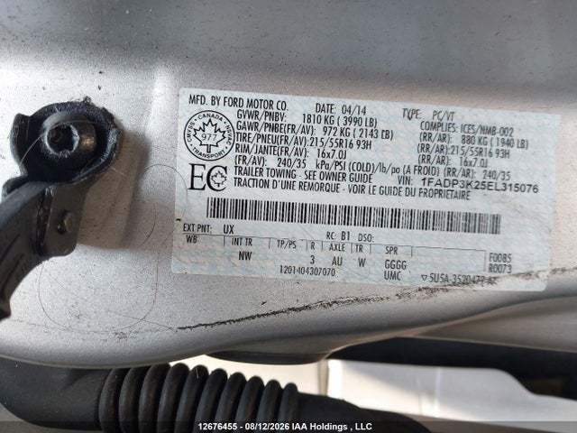 Продажа на аукционе авто 2014 Ford Focus, vin: 1FADP3K25EL315076, номер лота: 12676455